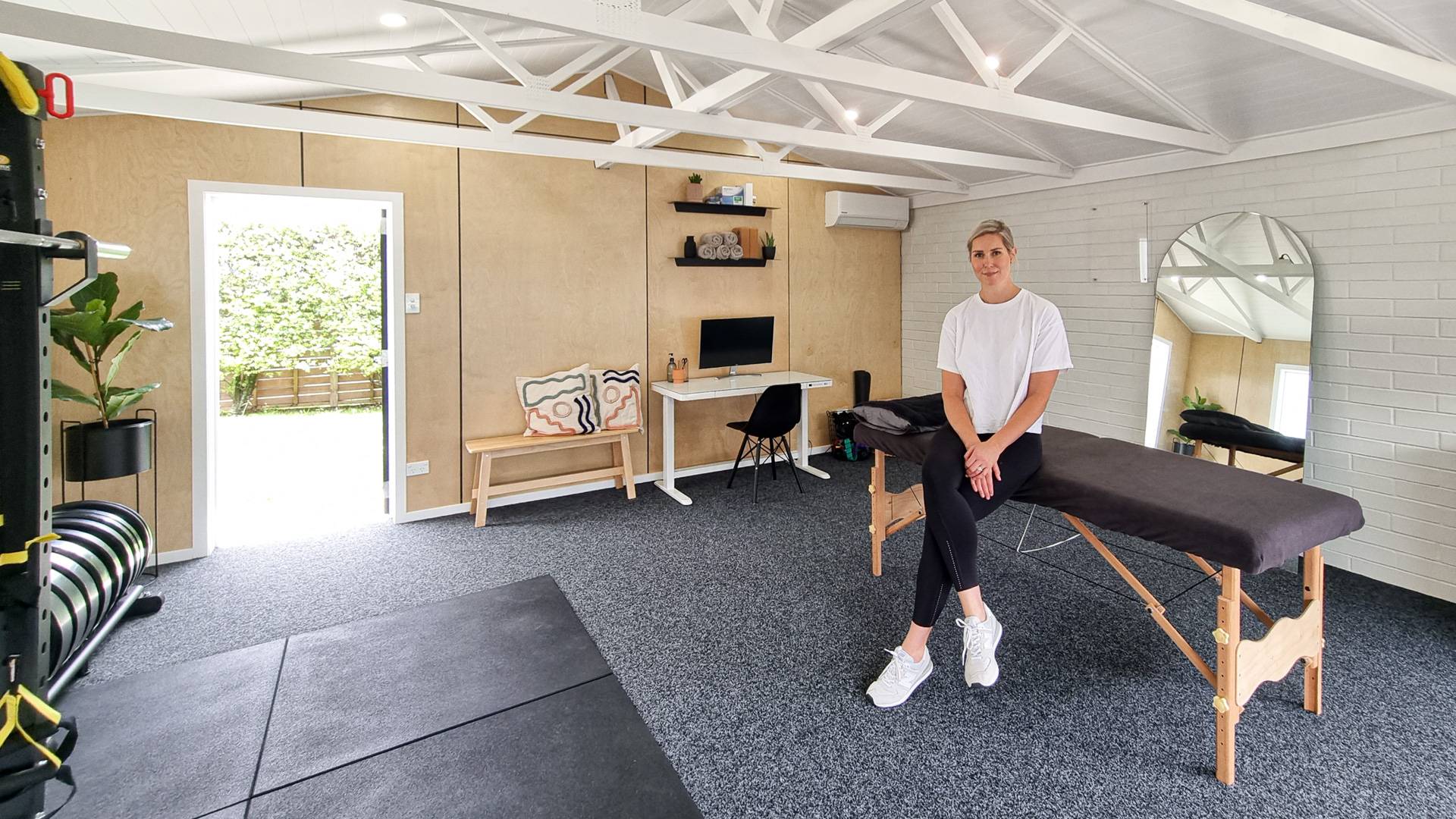 Lucy Leydon in the Studio Human treatment and training room in Glendowie