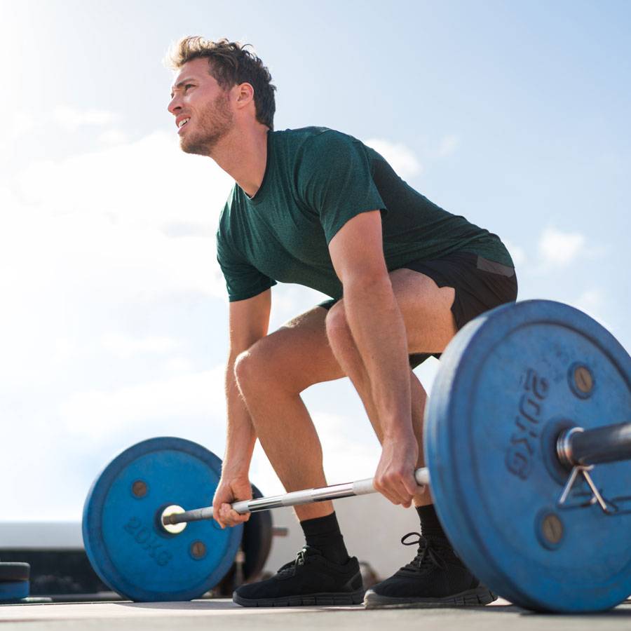 Man lifting a barbell