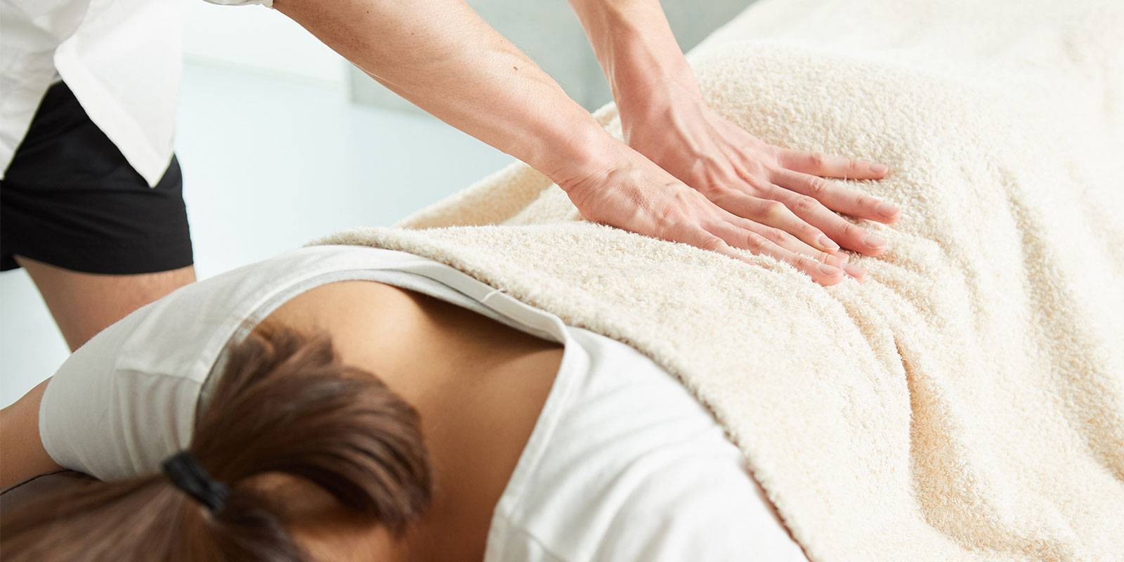 Sports massage on the treatment table